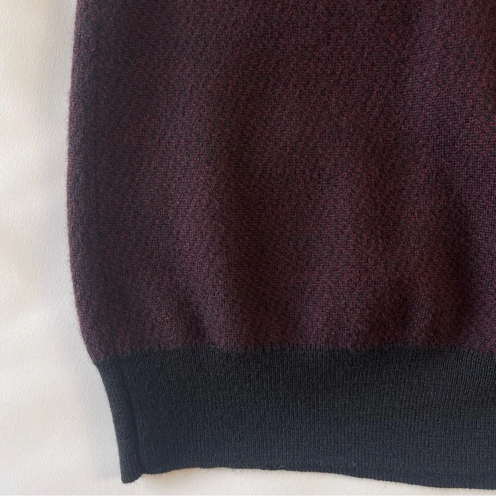 Pal Zileri 100% Lana Wool 1/4 Zip Sweater Burgundy Black